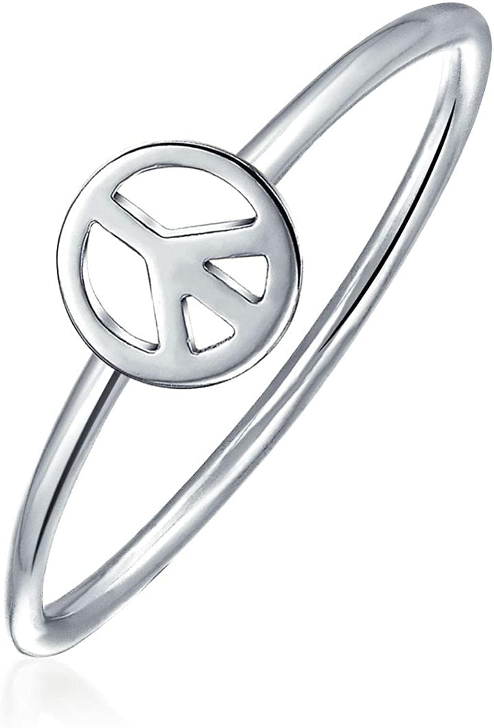 Minimalist Simple 925 Sterling Silver Midi Knuckle 1MM Band Stackable Peace Sign Ring for Teen for Girlfriend 6