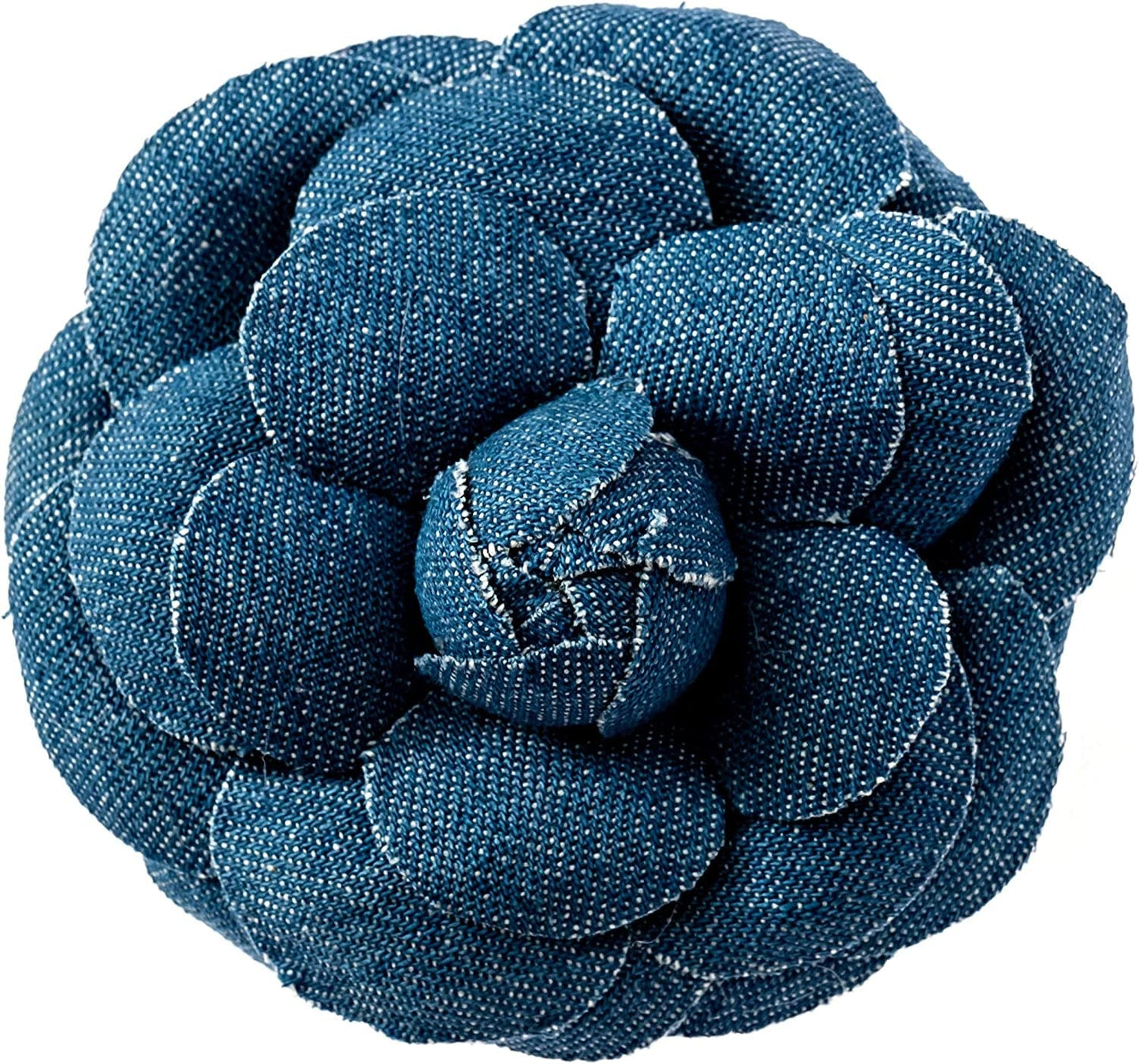 MISASHA Women'S Camellia Flower Pin Brooch with Organza Gift Bag Denim