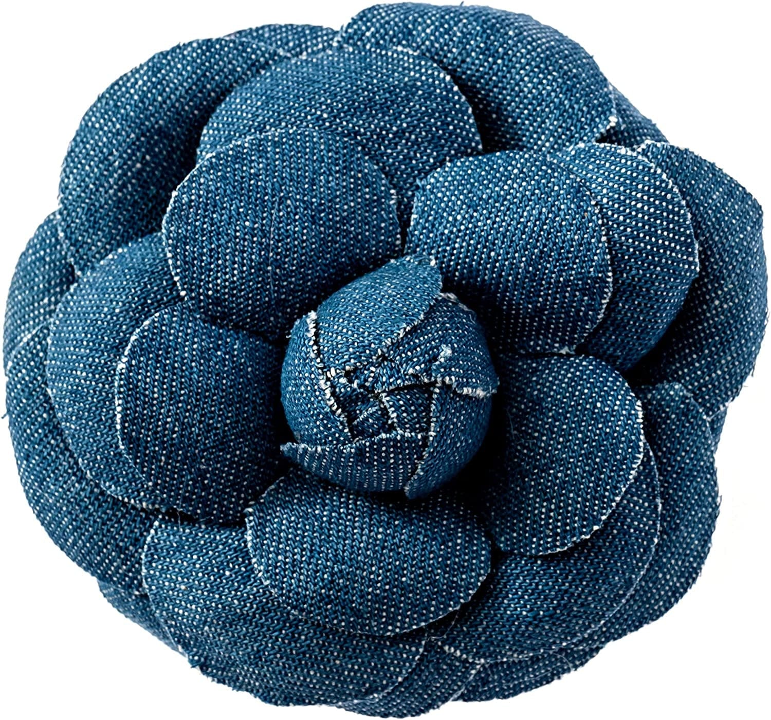 MISASHA Women'S Camellia Flower Pin Brooch with Organza Gift Bag Denim