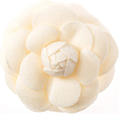 MISASHA Women'S Camellia Flower Pin Brooch with Organza Gift Bag White