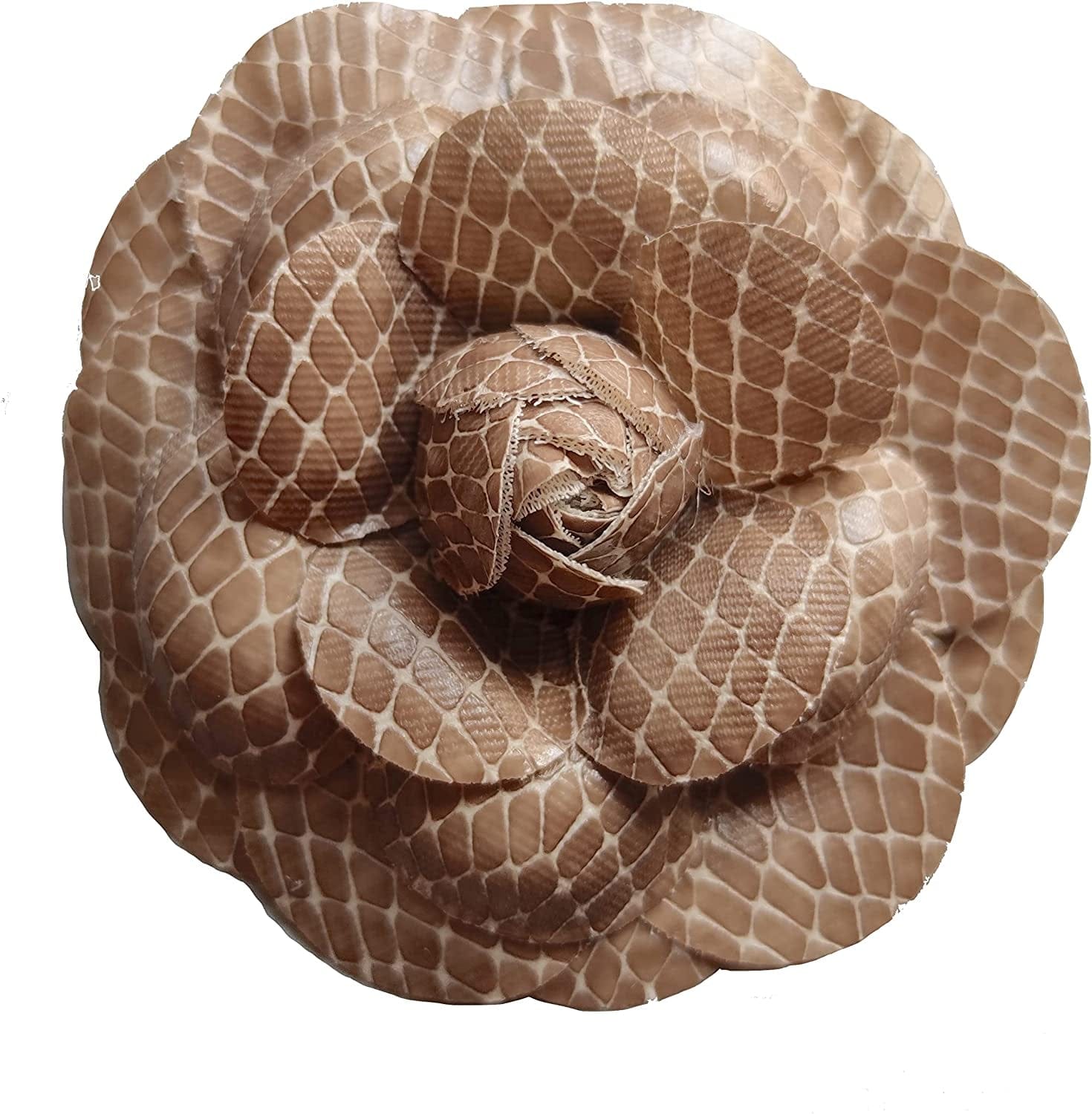 MISASHA Women'S Camellia Flower Pin Brooch with Organza Gift Bag Peach PU