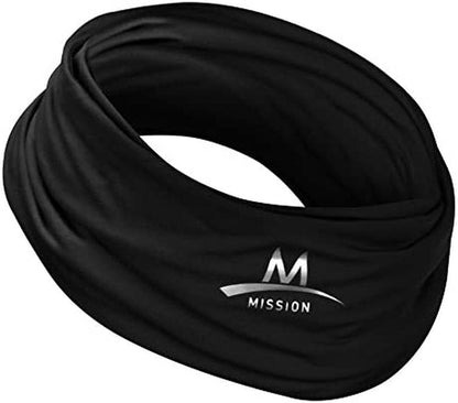 Mission Multi-Cool 12 in 1 Multifunctional Gaiter and Headwear Apparel & Accessories > Clothing Accessories > Headwear Mission Athlete Care Black  