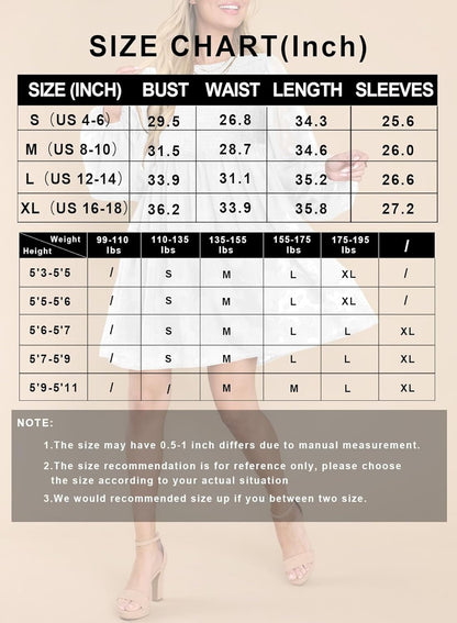 MITILLY Women'S Elegant Floral Long Sleeve Crew Neck Smocked Elastic Waist Ruffle Loose Flowy Mini Dress