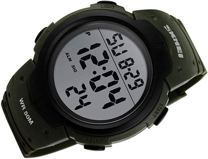 MJSCPHBJK Mens Digital Sports Watch, Waterproof LED Screen Large Face Military Watches and Heavy Duty Electronic Simple Army Watch with Alarm