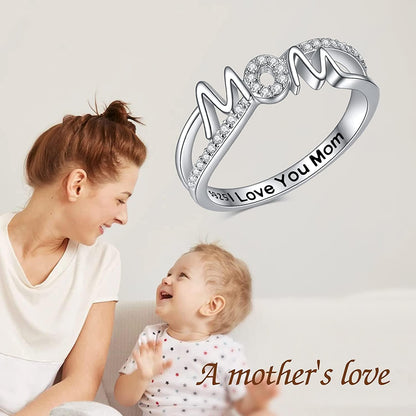 Mom Mother Rings for Women Sterling Silver Women Rings