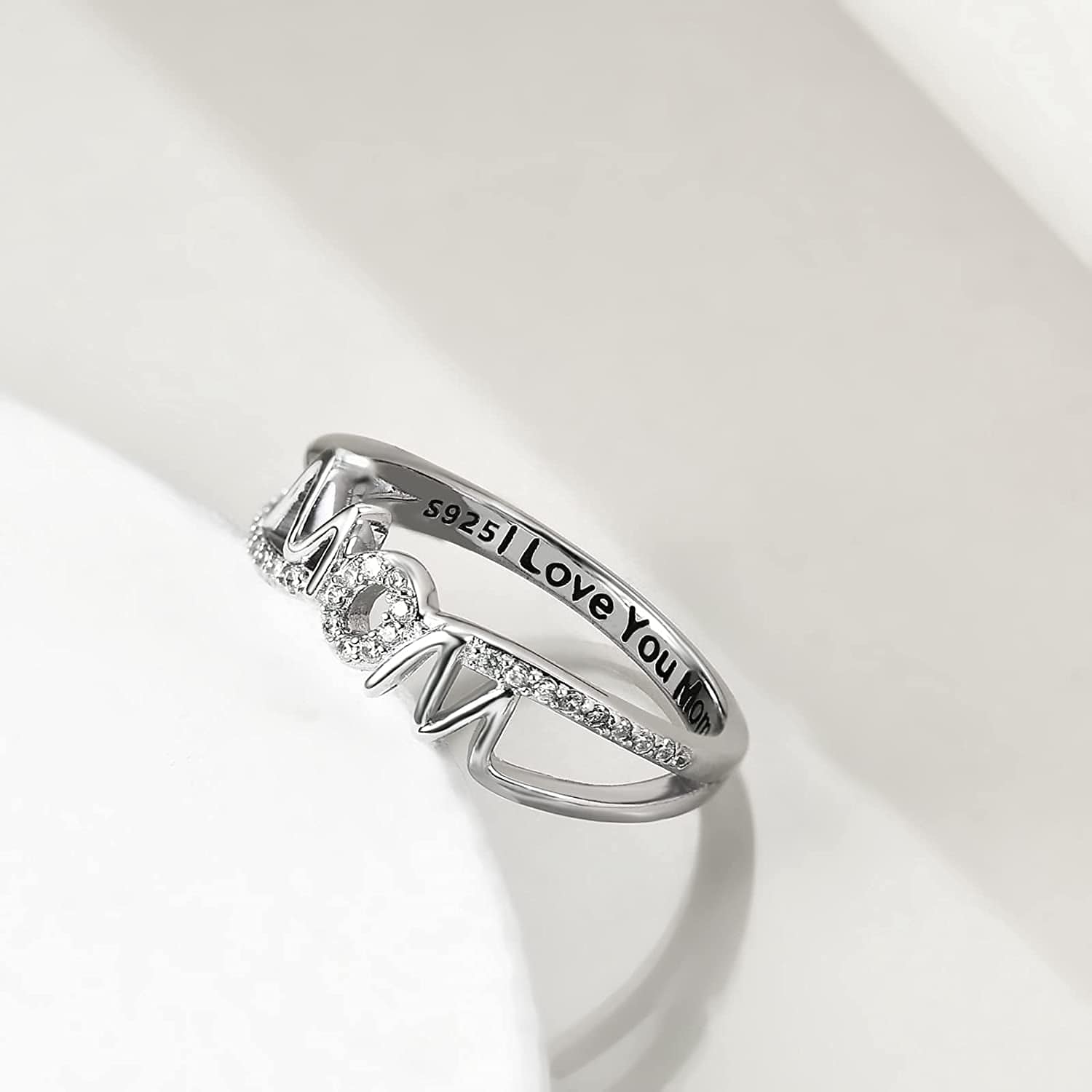 Mom Mother Rings for Women Sterling Silver Women Rings