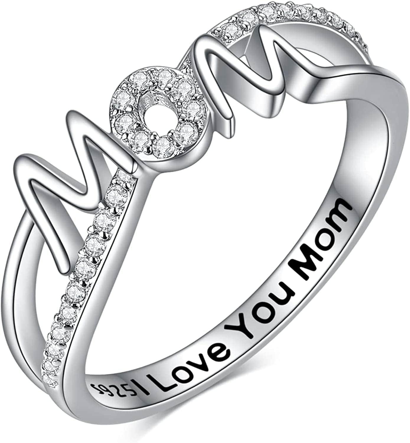 Mom Mother Rings for Women Sterling Silver Women Rings 6