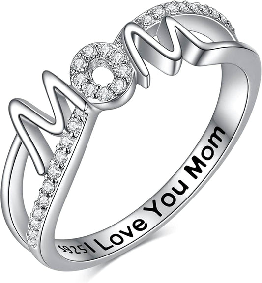 Mom Mother Rings for Women Sterling Silver Women Rings 6