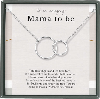 Mom to Be Gift Necklace - First Time Mom Gift for Expecting Mother - Pregnancy Gifts for First Time Moms - New Mom Jewelry - New Mom Gifts for Women - Pregnant Mom Gifts STERLING SILVER / MAMA TO BE (FM28)