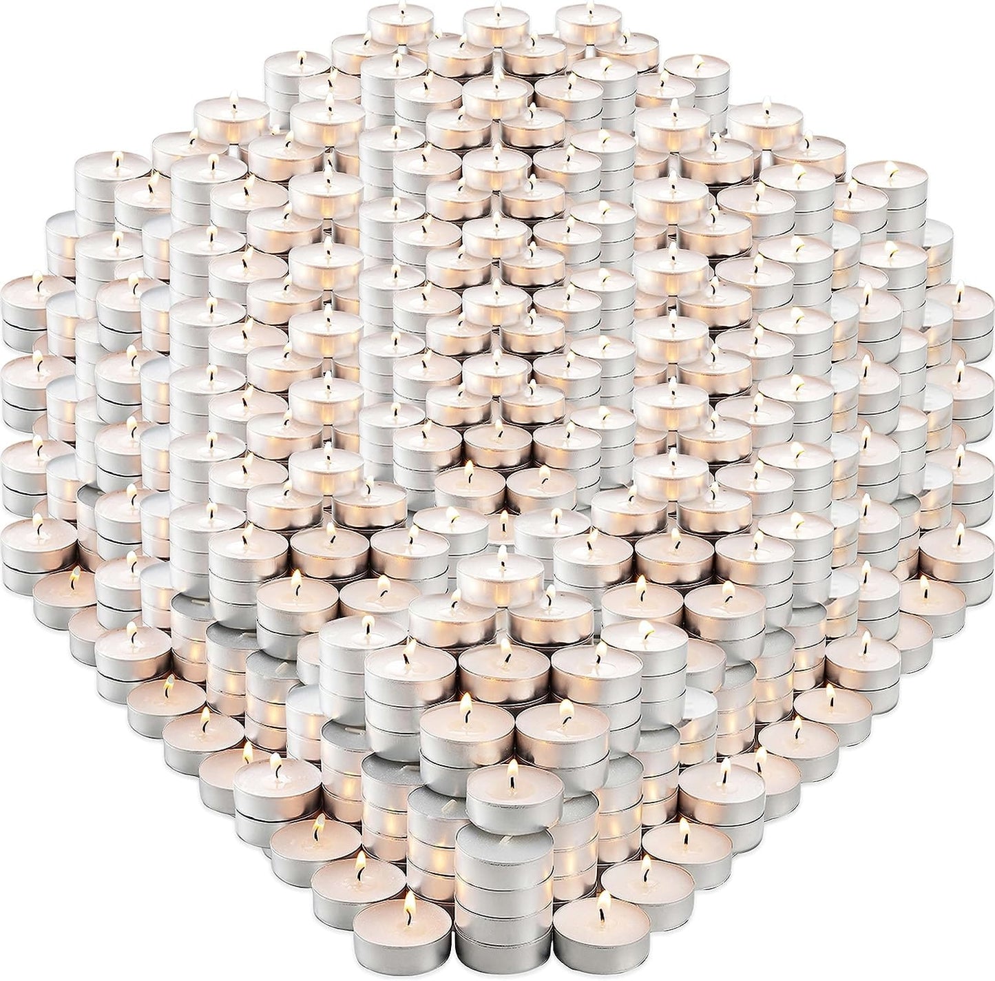 Montopack Unscented Tea Lights Candles in Bulk | 100 White, Smokeless, Dripless & Long Lasting Paraffin Tea Candles | Small Votive Mini Tealight Candles for Home, Pool, Shabbat, Weddings & Emergencies 1000 Pack