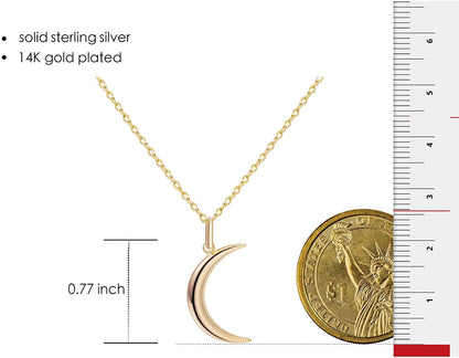 Moon Necklace Dainty Moon Necklaces for Women Sterling Silver Necklace