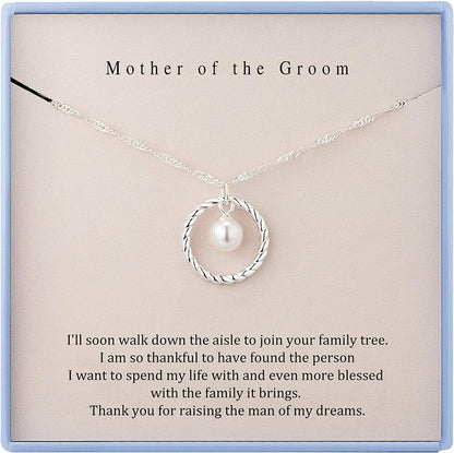 Mother of the Groom Necklace from Bride Sterling Silver Necklace for Mother of the Groom Gifts from Bride Mothers Day Gifts for Mom Birthday Gifts Wedding Gift