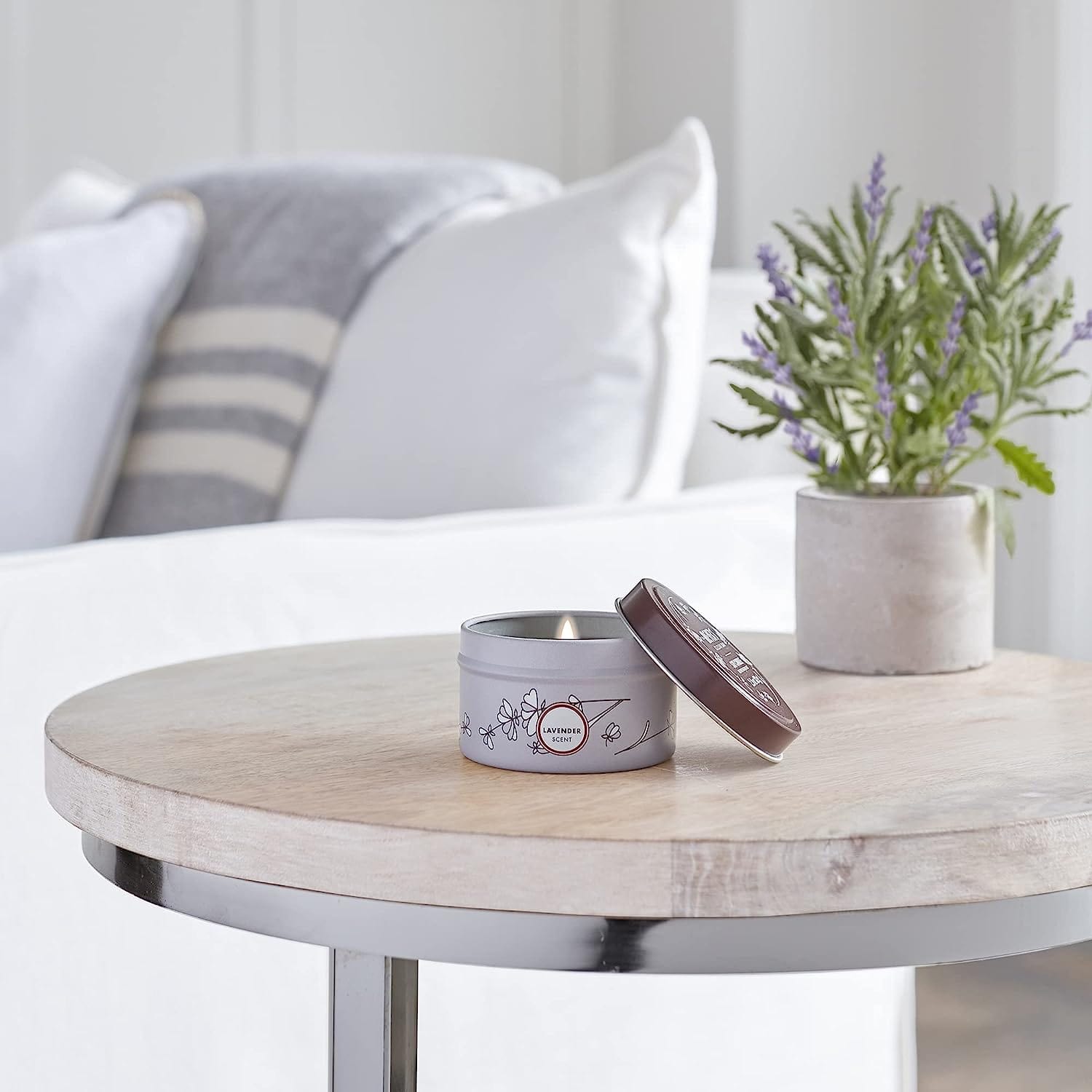 Mrs. Meyer'S Soy Tin Candle, 12 Hour Burn Time, Made with Soy Wax and Essential Oils, Lavender, 2.9 Oz