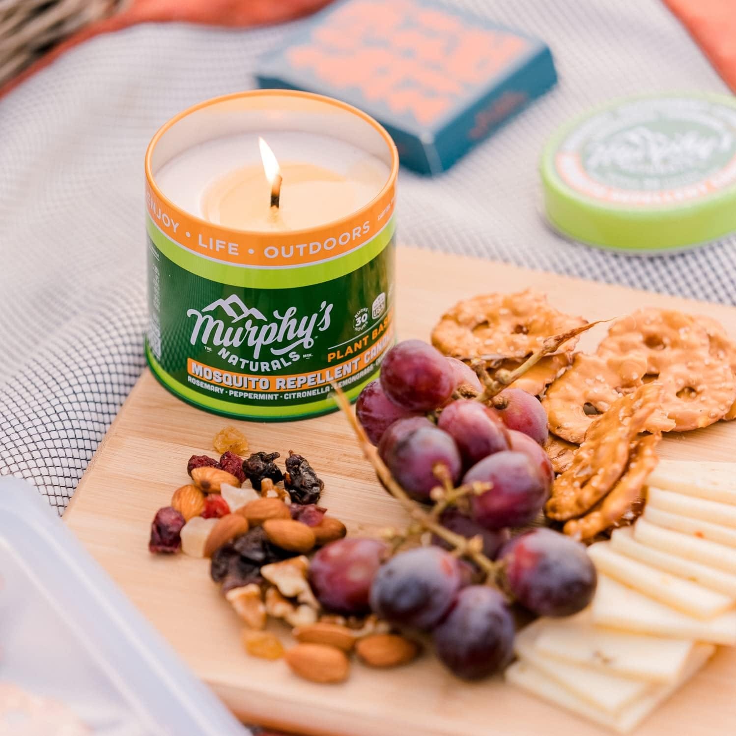 Murphy’S Naturals Mosquito Repellent Candle | DEET Free | Made with Plant Based Essential Oils and a Soy/Beeswax Blend | 30 Hour Burn Time | 9Oz | 6 Pack