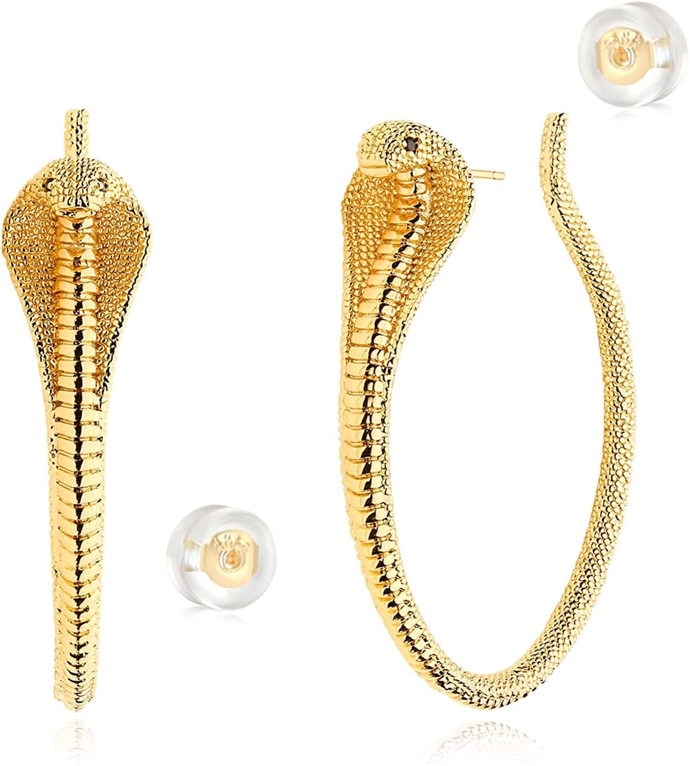 MYEARS Women Earrings Gold Open Hoop C Shape 14K Gold Filled Small Boho Beach Simple Delicate Handmade Hypoallergenic Illusion Jewelry Gift Snake