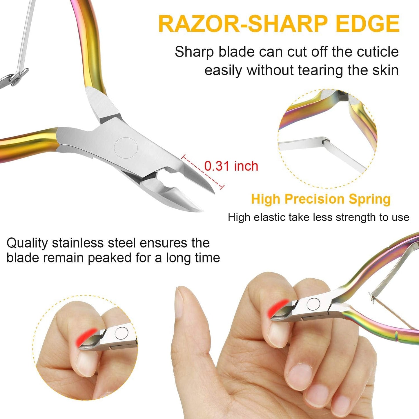 Nail Clippers for Acrylic Nails, Acrylic Nail Clipper, Nail Cutter, False Nail Tips Clipper Set, Stainless Steel Rainbow Color Nail Manicure Set for Salon Home Nail Art (Rainbow Color) Health & Beauty > Personal Care > Cosmetics > Cosmetic Tools > Nail Tools Mudder   