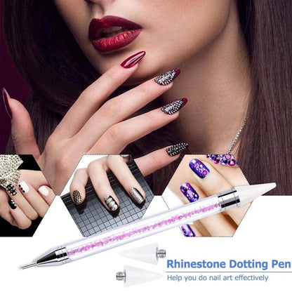 Nail Rhinestone Picker Dotting Tool with Extra 2 Wax Head, Dual-Ended DIY Nail Art Tool with Pink Acrylic Handle Health & Beauty > Personal Care > Cosmetics > Cosmetic Tools > Nail Tools HiMo   