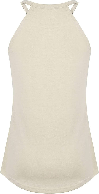 Nandashe Women Loose High Neck Tank Tops Racerback Summer Sleeveless Cami Shirts