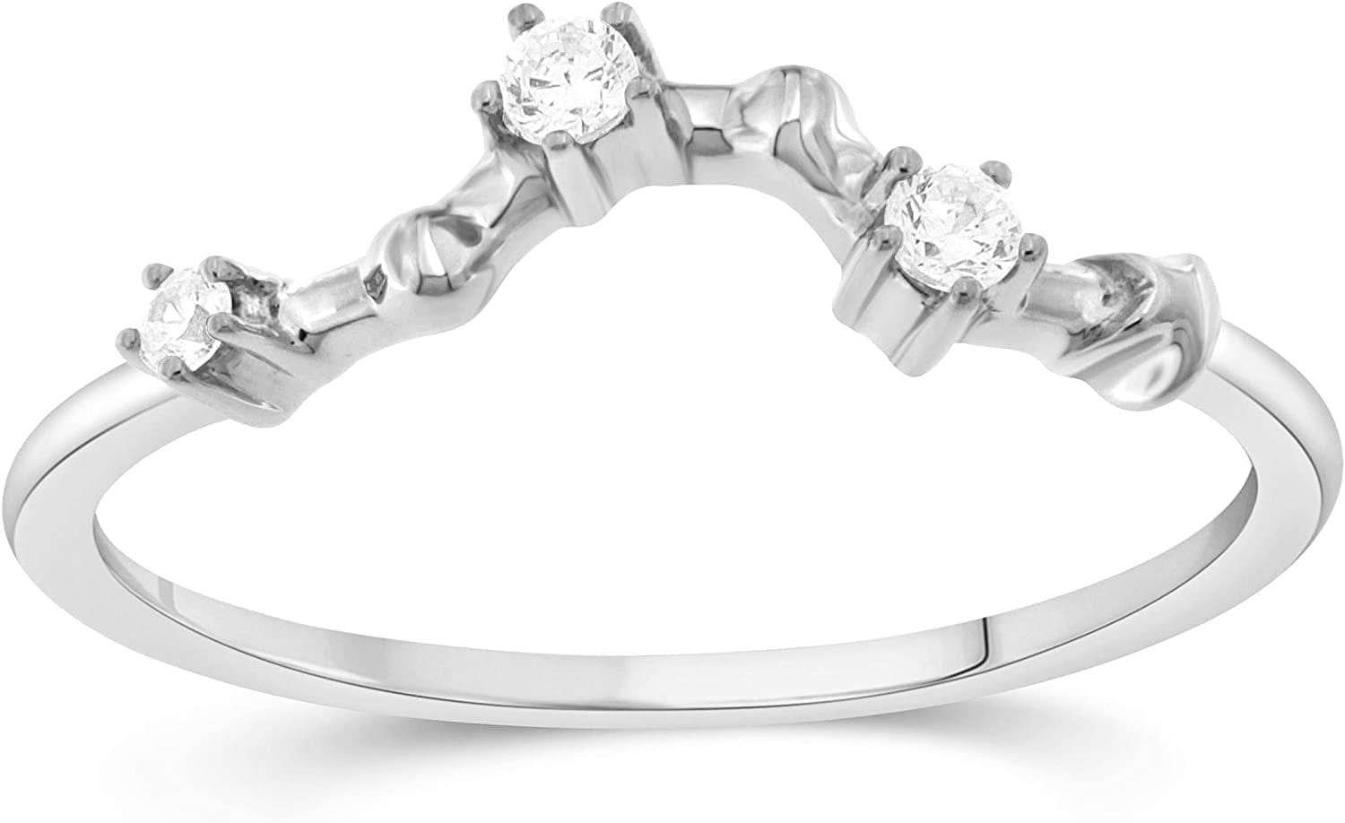 NATALIA DRAKE 1/10 Cttw Diamond Celestial Star Horoscope Astrology Diamond Zodiac Ring for Women in Sterling Silver (Color H-I / Clarity I1-I2) PISCES-Sterling Silver / 7