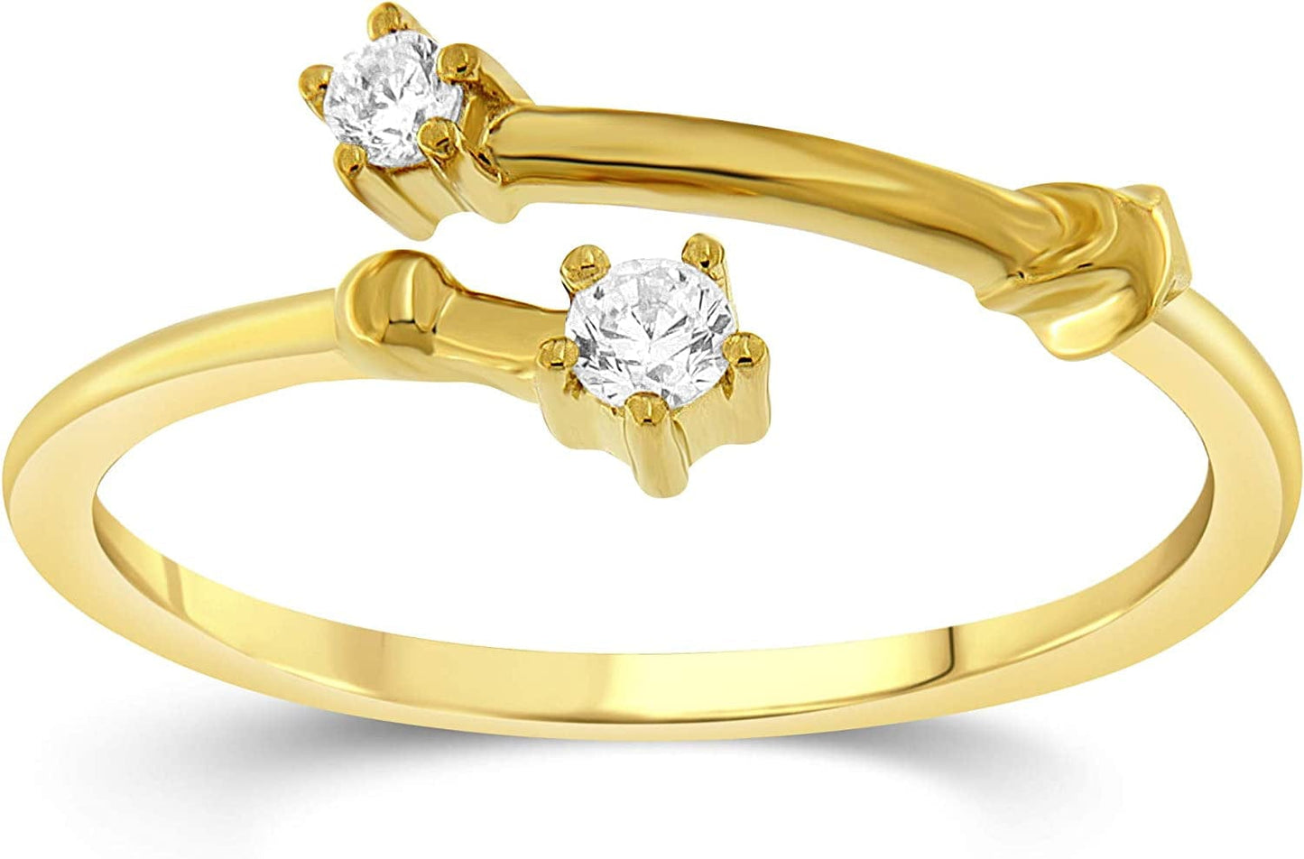 NATALIA DRAKE 1/10 Cttw Diamond Celestial Star Horoscope Astrology Diamond Zodiac Ring for Women in Sterling Silver (Color H-I / Clarity I1-I2) ARIES -Yellow Gold Over Sterling Silver / 7