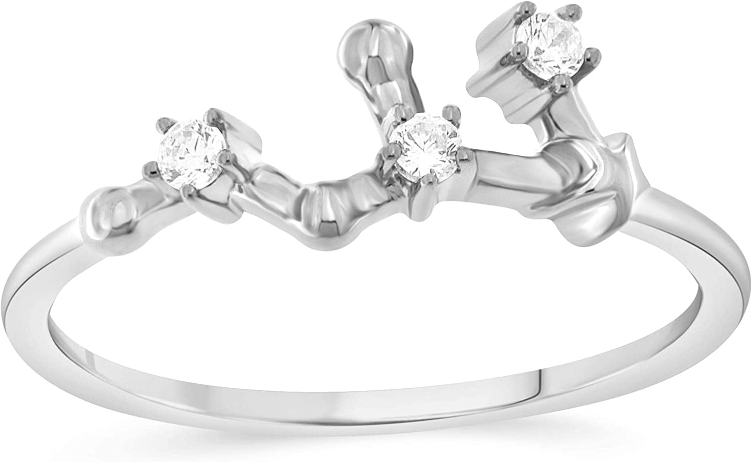 NATALIA DRAKE 1/10 Cttw Diamond Celestial Star Horoscope Astrology Diamond Zodiac Ring for Women in Sterling Silver (Color H-I / Clarity I1-I2) 07 LEO Sterling Silver Ring / 9