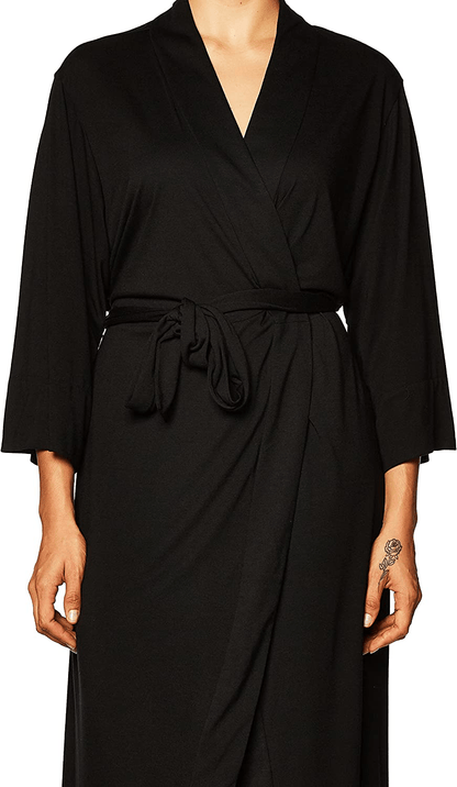 Natori Shangri La Long Robe with Kimono Sleeves, Bathrobe for Women Apparel & Accessories > Clothing > Sleepwear & Loungewear > Robes Natori   