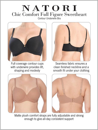 Natori Women'S Chic Comfort Full Figure Sweetheart Contour Underwire Bra