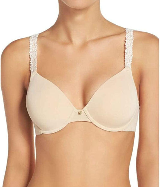 Natori Womens Rose Dream Custom Coverage Underwire T-Shirt Bra 731080 Cosmetic/Warm White / 32D