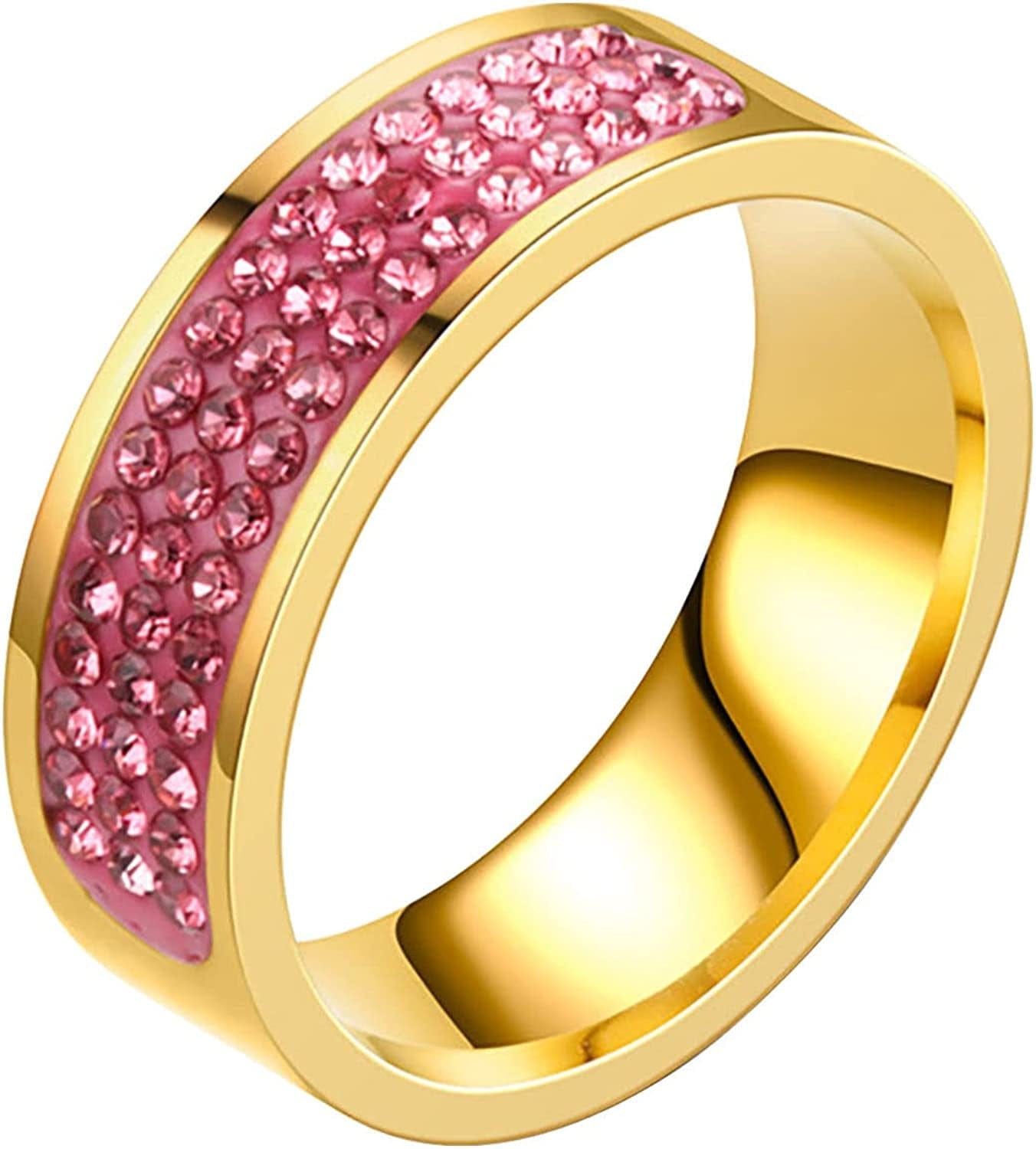 Natural Amethyst Zirconia Silver Ring Fashion Wedding Heart Shaped Ring Jewellery Women Gold Ring Gold Ring for Girls D1-Red / 13