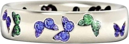 Natural Amethyst Zirconia Silver Ring Fashion Wedding Heart Shaped Ring Jewellery Women Gold Ring Gold Ring for Girls Gold,White,Silver / 10