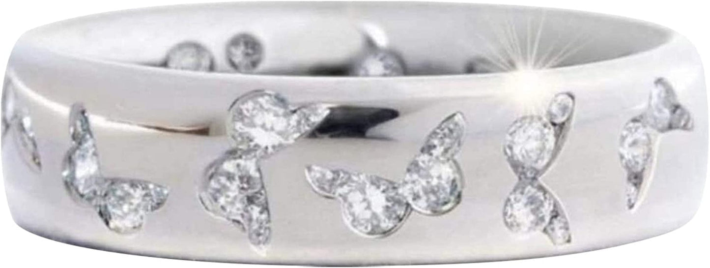 Natural Amethyst Zirconia Silver Ring Fashion Wedding Heart Shaped Ring Jewellery Women Gold Ring Gold Ring for Girls White,Gold,Silver / 5