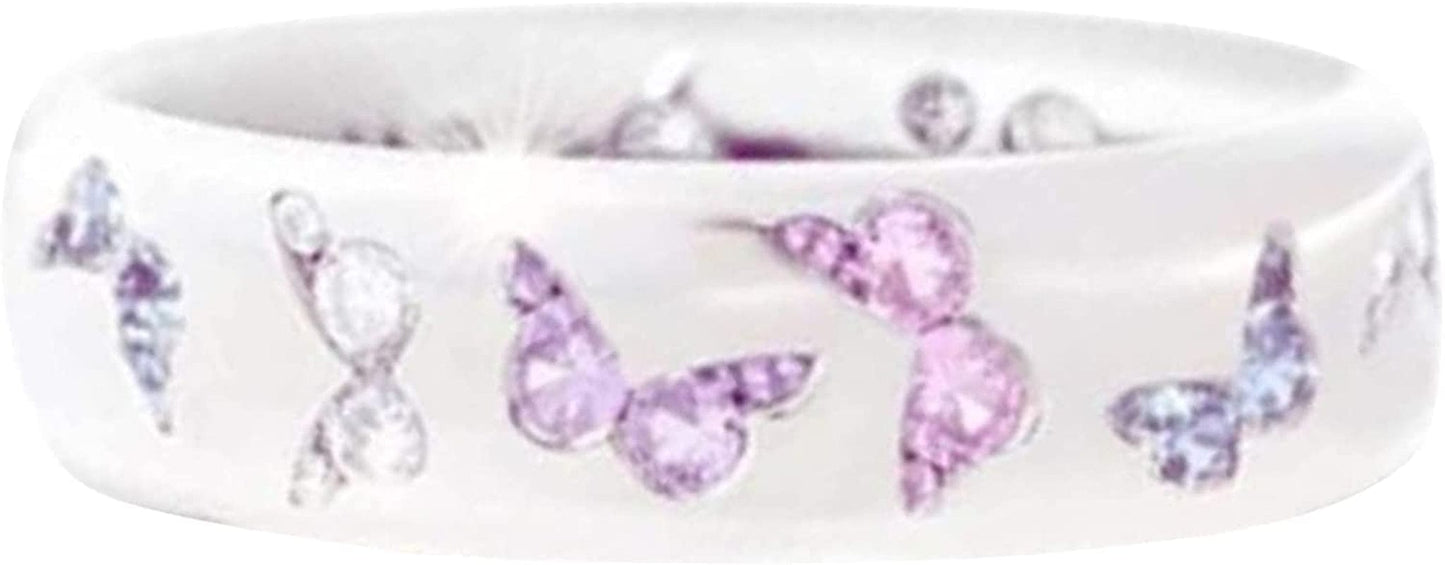 Natural Amethyst Zirconia Silver Ring Fashion Wedding Heart Shaped Ring Jewellery Women Gold Ring Gold Ring for Girls Gold,Silver / 5