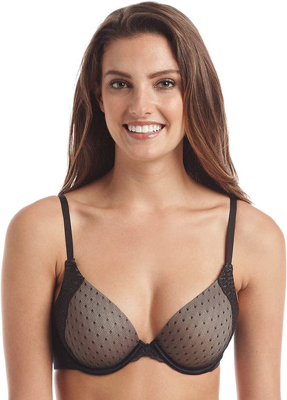 Natural Boost Demi Bra, Push-Up Lace T-Shirt Bra with Convertible Straps, Add-One-Cup-Size Push-Up T-Shirt Bra