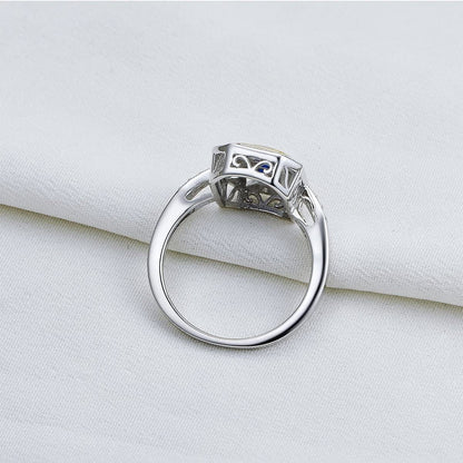 Newshe Vintage Rings for Women Gemstone Ring 925 Sterling Silver Blue Sapphire Princess Cz Size 5-13