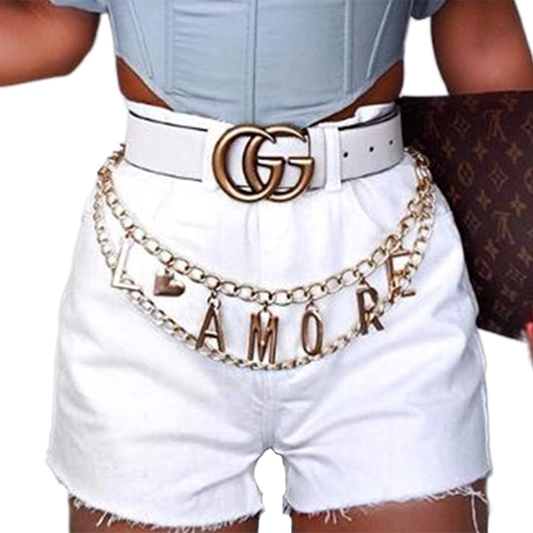 Nicute Layered Body Chain Letters Belly Waist Chains Gold Fashion Beach Body Jewelry for Women and Girls Apparel & Accessories > Jewelry > Body Jewelry Nicute   