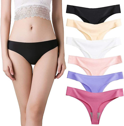 Nightaste Women'S Seamless Thong Underwear Pack of 6Pcs No Show G-String Panties Assorted / Large