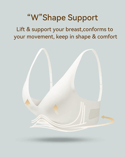 Niidor Seamless Wireless Bra V Neck Invisible Comfort Bra Breathable Wirefree Bralette Thin Soft Everyday Bra for Women