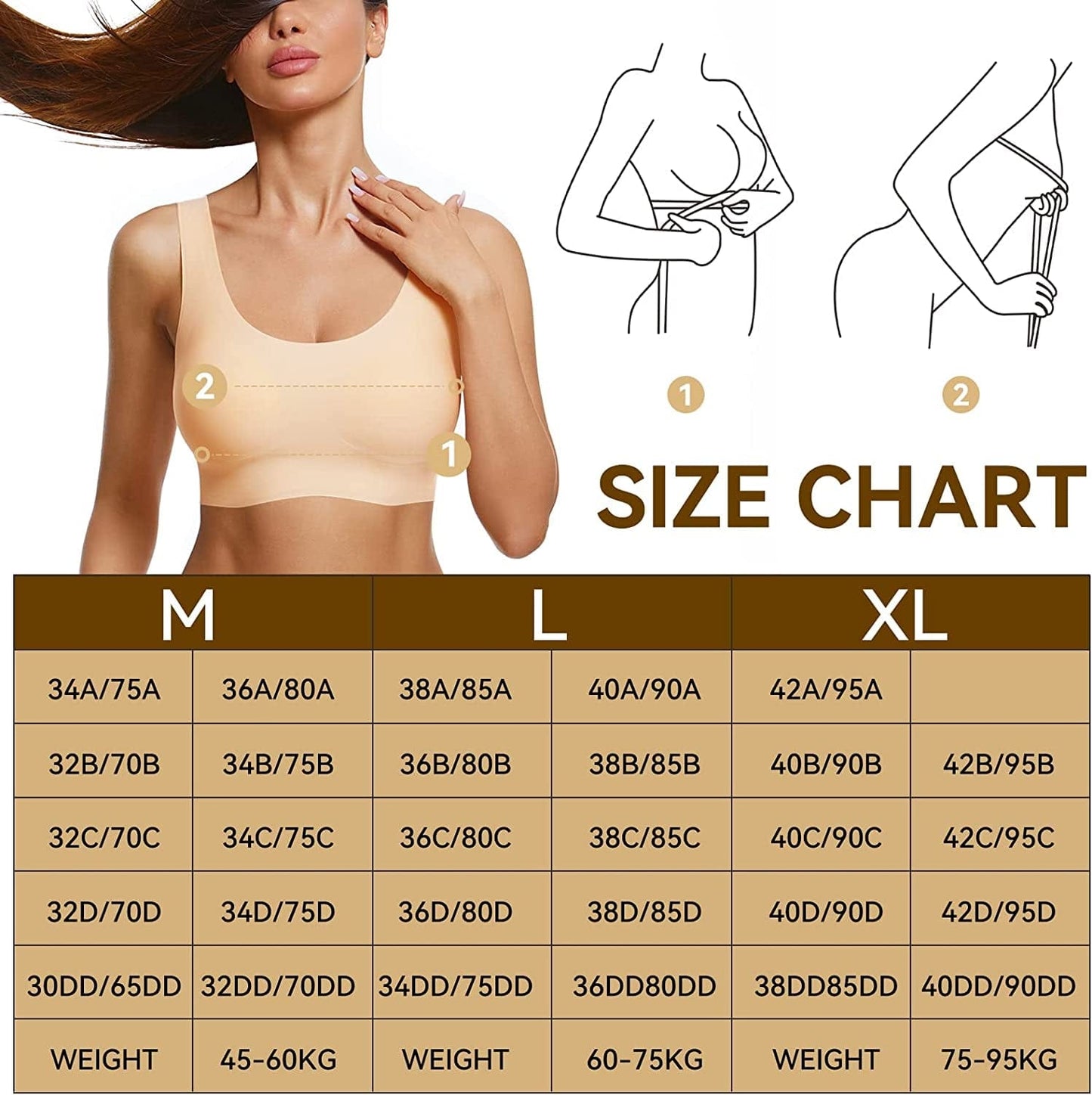 Niidor Women'S Seamless Wireless Invisible Bra Thin Soft Comfy Daily Bra Pullover Wirefree T-Shirt Bra with Removable Pads