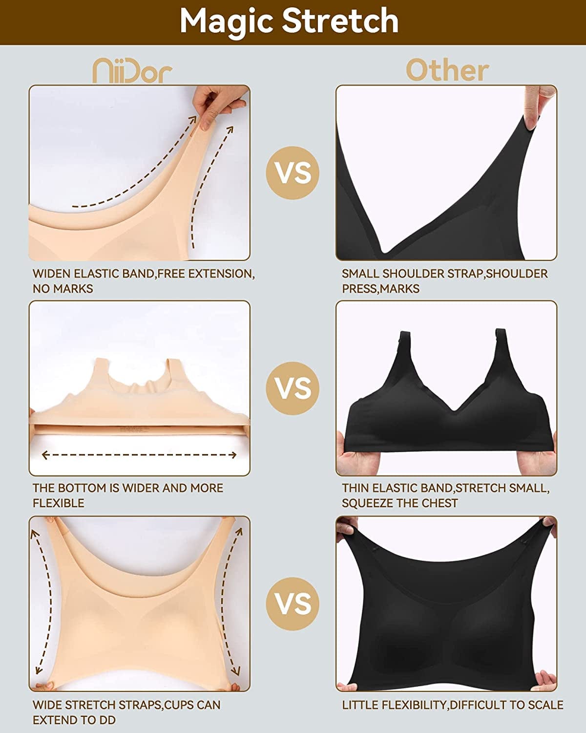 Niidor Women'S Seamless Wireless Invisible Bra Thin Soft Comfy Daily Bra Pullover Wirefree T-Shirt Bra with Removable Pads
