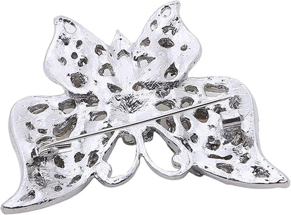 Nikolay Butterfly Brooch Multicolor Faux Crystal Lapel Pin Costume Jewelry for Women Men Hat Backpacks Decor,Color (AL726-B), 5.8X4.7Cm