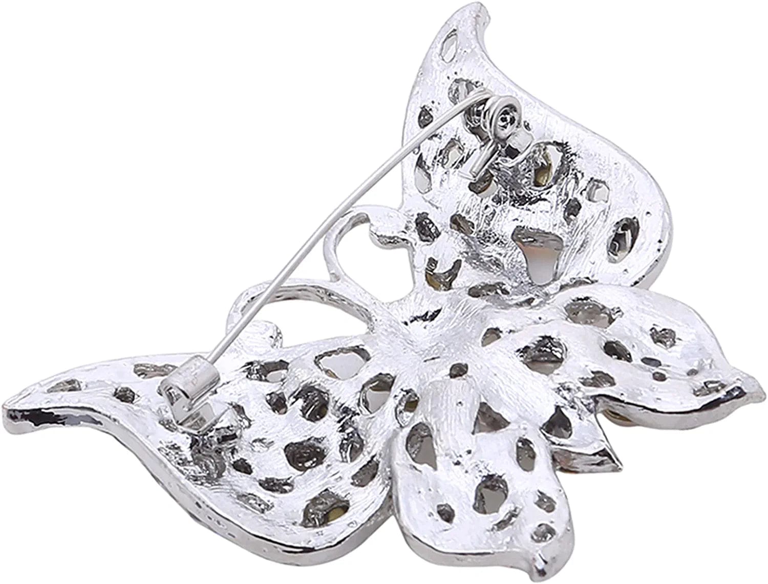 Nikolay Butterfly Brooch Multicolor Faux Crystal Lapel Pin Costume Jewelry for Women Men Hat Backpacks Decor,Color (AL726-B), 5.8X4.7Cm