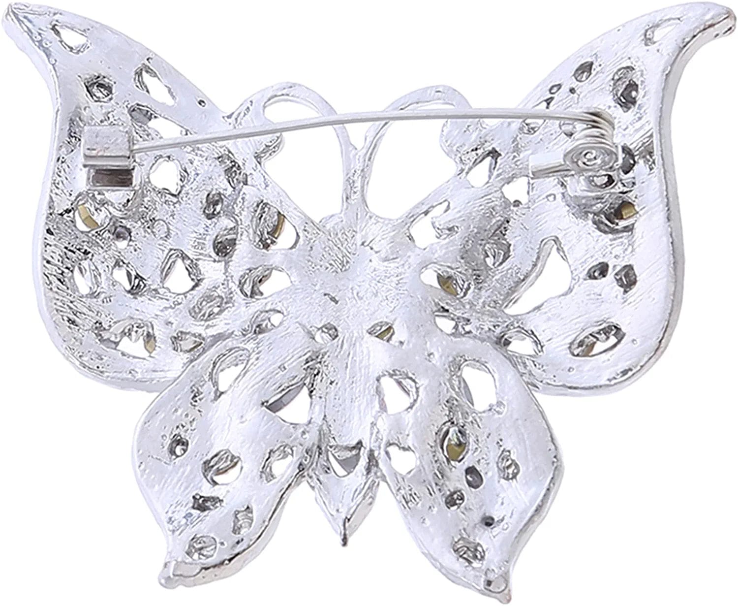 Nikolay Butterfly Brooch Multicolor Faux Crystal Lapel Pin Costume Jewelry for Women Men Hat Backpacks Decor,Color (AL726-B), 5.8X4.7Cm