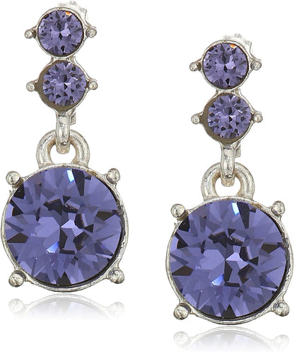 NINE WEST Silver-Tone and Purple Necklace and Earrings Set