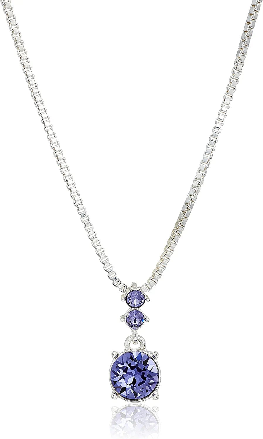 NINE WEST Silver-Tone and Purple Necklace and Earrings Set