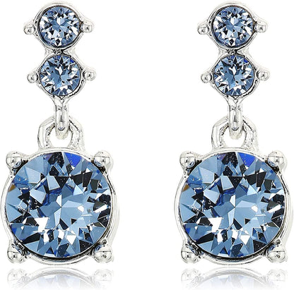 NINE WEST Women'S Boxed Necklace/Pierced Earrings Set, Silver/Blue, One Size