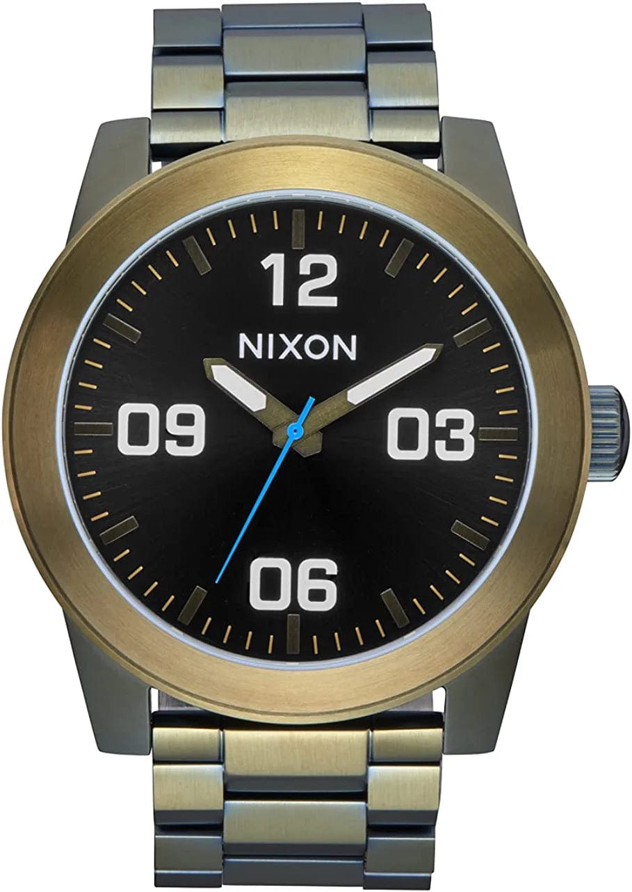 Nixon Corporal SS A346. 100M Water Resistant XL Men’S Watch (48Mm Watch Face. 24Mm Stainless Steel Band) Black Sunray / Surplus