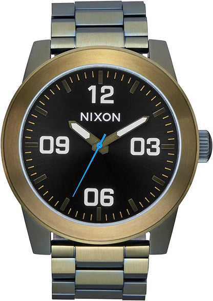 Nixon Corporal SS A346. 100M Water Resistant XL Men’S Watch (48Mm Watch Face. 24Mm Stainless Steel Band) Black Sunray / Surplus