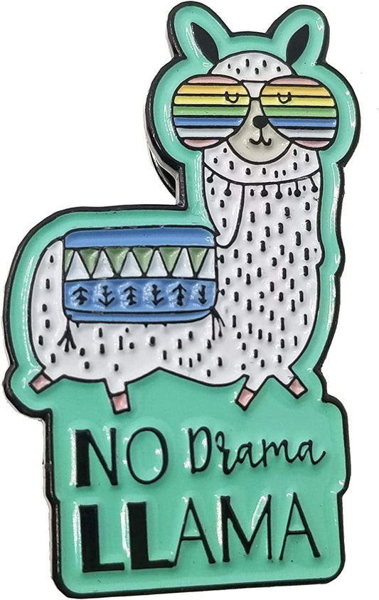 No Drama Llama with Sunglasses Enamel Lapel Pin, 1.2 Inches