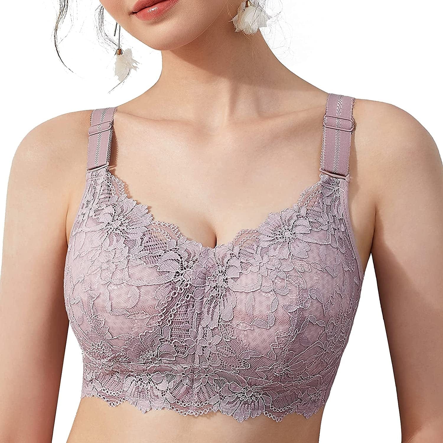 No Wire plus Size Full Coverage Unpadded Minimizer Comfortable Women'S Bra Coral Pink / (42) 42C