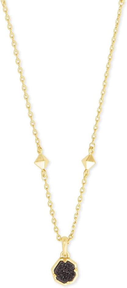 Nola Pendant Necklace for Women, Fashion Jewelry GOLD - BLACK DRUSY